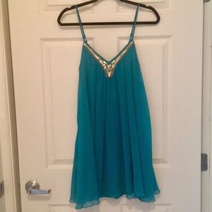 EXPRESS teal mini dress